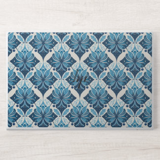 Elegant Boho Floral Pattern in Blue HP Laptop Skin