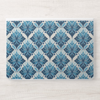 Elegant Boho Floral Pattern in Blue HP Laptop Skin