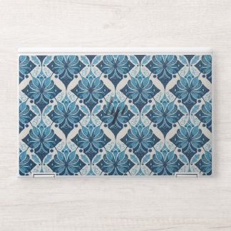 Elegant Boho Floral Pattern in Blue HP Laptop Skin
