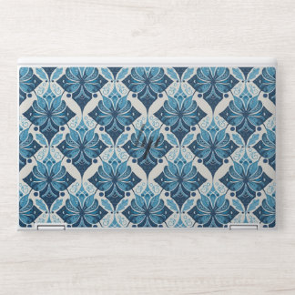 Elegant Boho Floral Pattern in Blue HP Laptop Skin