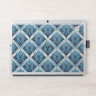Elegant Boho Floral Pattern in Blue HP Laptop Skin