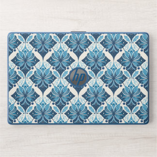 Elegant Boho Floral Pattern in Blue HP Laptop Skin