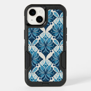 Elegant Boho Floral Pattern in Blue OtterBox iPhone 14 Case