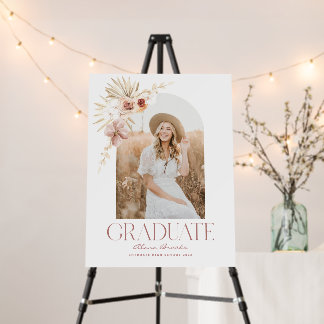 Elegant Boho Floral | Photo Graduation Foam Board