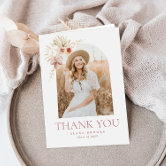 Elegant Boho Floral | Folded Graduation Thank You
