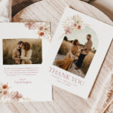 Elegant Boho Floral | Folded Graduation Thank You