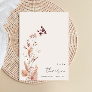 Elegant Boho Floral Pregnancy Announcement