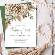 Elegant Boho Floral Thanksgiving Dinner