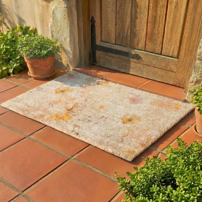 Elegant Boho Floral Watercolor Fiber Doormat (Creator Uploaded)