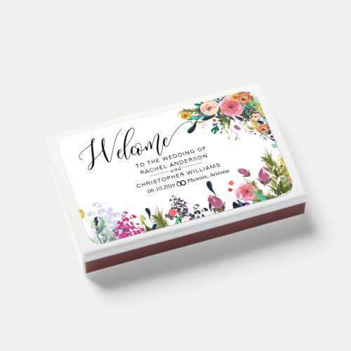 Elegant Boho Floral Wedding Gift Favors  Matchboxe Matchboxes