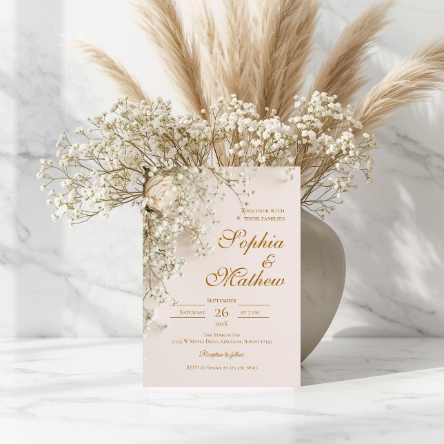 Elegant Boho Floral Wedding  Invitation (Creator Uploaded)