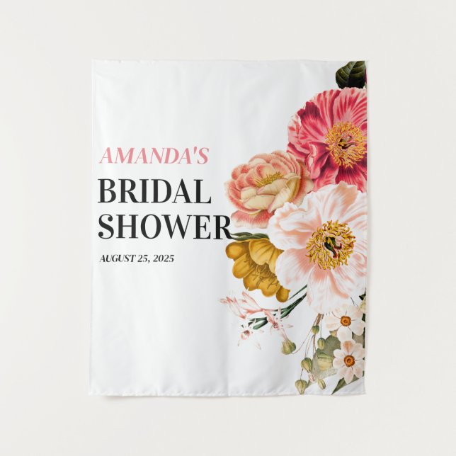 Elegant Boho Floral Wedding Photo Booth Backdrop (Front)