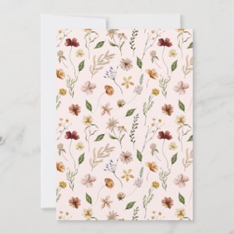 Elegant Boho Floral Wildflower Bridal Brunch Invitation | Zazzle