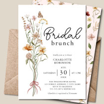 Elegant Boho Floral Wildflower Bridal Brunch Invitation