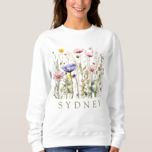 Elegant Boho Floral Wildflower Sweatshirt