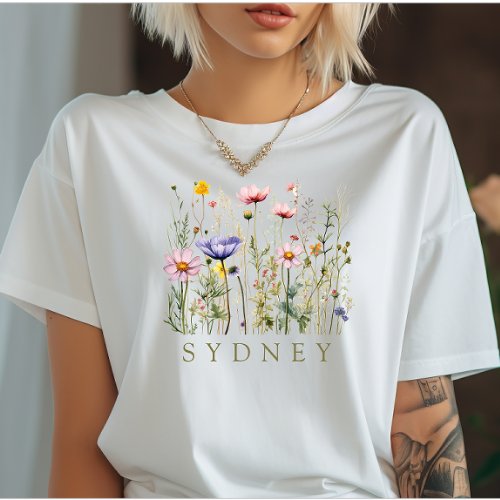 Elegant Boho Floral Wildflower T_Shirt