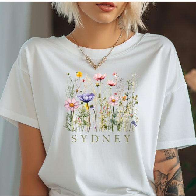 Elegant Boho Floral Wildflower T-Shirt (Creator Uploaded)