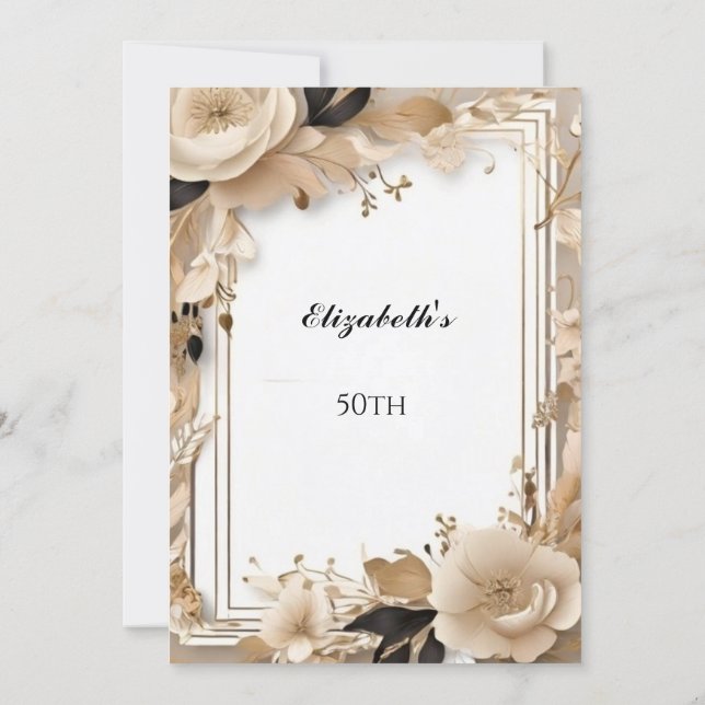 Elegant boho flowers Birthday Party Modern Invitation