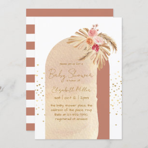 Elegant Boho Frame Gender Neutral Baby Shower Invitation