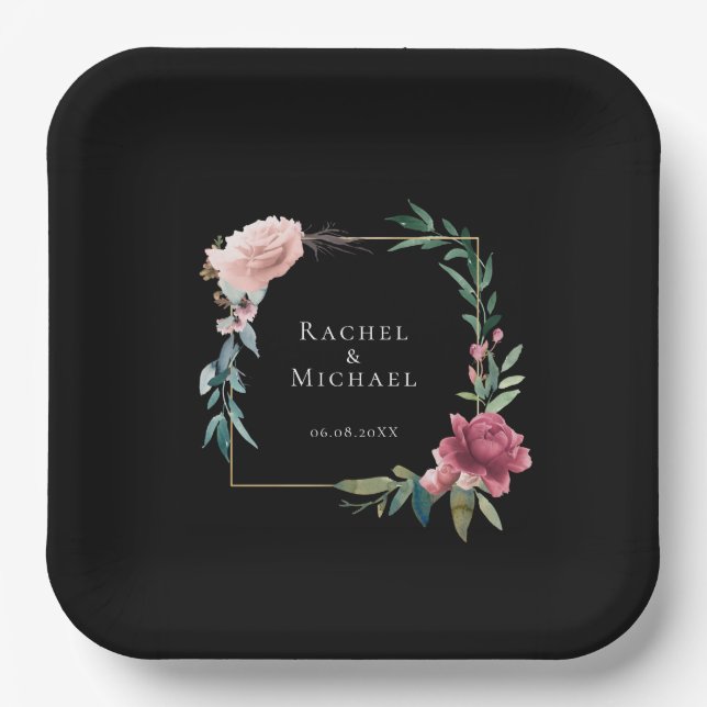 Elegant Boho gift box Paper Plates (Front)