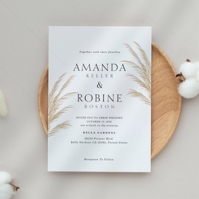Elegant Boho Grass Wedding Invitation (Creator Uploaded)