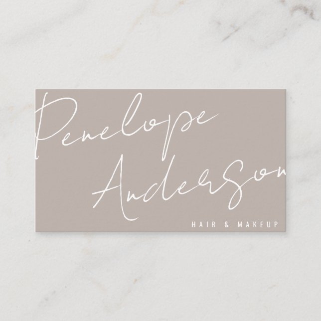 Elegant Boho Gray Neutral Chic Minimalist Modern Business Card (Front)