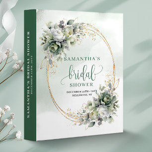 Elegant Boho Greenery Bridal Shower Album 3 Ring Binder