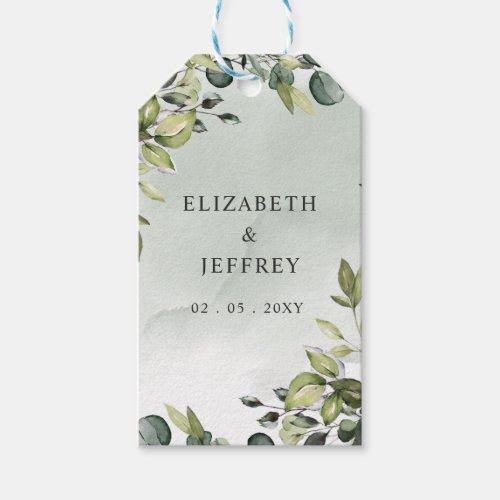 Elegant Boho Greenery Eucalyptus Wedding Gift Tags