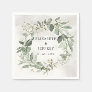 Elegant Boho Greenery Eucalyptus Wedding Napkins