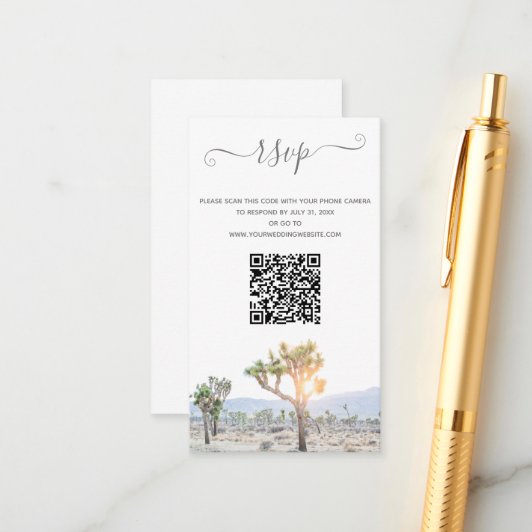 Joshua Tree Wedding: boho wedding QR code RSVP