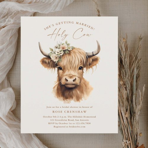 Elegant Boho Highland Cow Bridal Shower