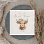 Elegant Boho Highland Cow Bridal Shower Napkins<br><div class="desc">Elegant Boho Highland Cow Bridal Shower Napkins. Click the edit/personalize button to customize this design.</div>