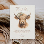 Elegant Boho Highland Cow Kids Birthday Thank You Card<br><div class="desc">Elegant Boho Highland Cow Kids Birthday Thank You Card. Click the edit/personalize button to customize this design.</div>