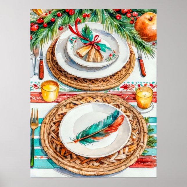 Elegant Boho-Inspired Christmas Holiday Décor  Poster (Front)