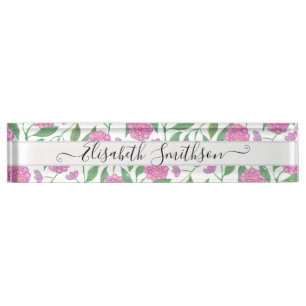 Elegant Boho Liberty Custom Professional Floral Desk Name Plate