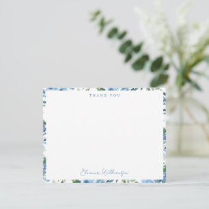 Elegant Boho Light Blue Watercolor Brunch Bubbly Thank You Card