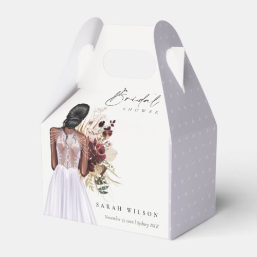 Elegant Boho Lilac Wedding Gown Bridal Shower Favor Boxes