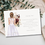 Elegant Boho Lilac Wedding Gown Bridal Shower Thank You Card<br><div class="desc">If you need any further customization please feel free to message me on yellowfebstudio@gmail.com.</div>