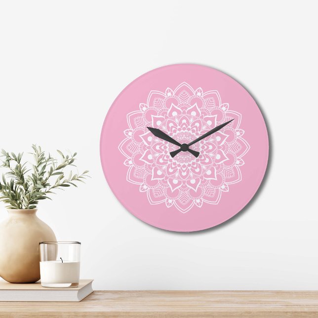 Elegant Boho Mandala  Large Clock (Creator Uploaded)