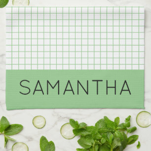 Elegant Boho Monogram Feminine Script Name Kitchen Towel