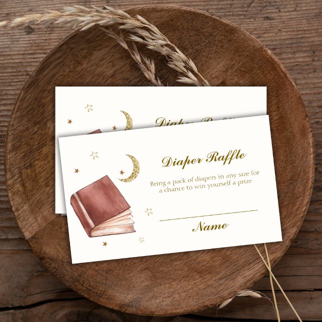 Elegant Boho Moon Star Diaper Raffle Baby Shower  Enclosure Card (Elegant Boho Moon Star Diaper Raffle Baby Shower Enclosure Card)