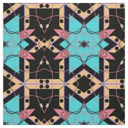 Elegant Boho Mystical Mosaic Geometric Pattern Fabric