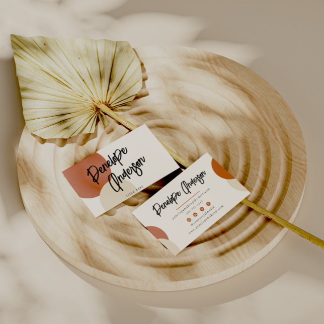 Elegant Boho Neutral Chic Terracotta Modern Unique Business Card (Creator Uploaded)