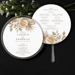 Elegant Boho Neutral Floral Accents Round Wedding Program<br><div class="desc">Elegant Boho Neutral Floral Accents Round Wedding Program Card Guide Your Guests with These Charming Round Wedding Programs" These elegant round wedding programs feature delicate Neutral Floral Accents on a crisp white background, creating a romantic and inviting look. On the front, you'll find a warm welcome, the couple's names, wedding...</div>