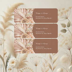Elegant Boho Neutral Wedding Return Address Label