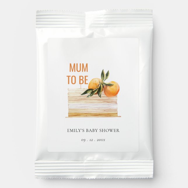 Elegant Boho Orange Green Fruit Cake Baby Shower Margarita Drink Mix (Front)