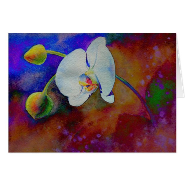 Elegant boho orchid watercolor painting (Front Horizontal)