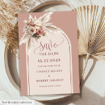 Elegant Boho Pampas Grass Arch Save the Date Card