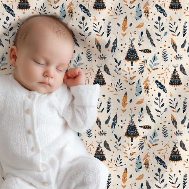 Elegant boho pastel colors feathers neutral baby blanket (Elegant boho pastel colors feathers neutral baby blanket)