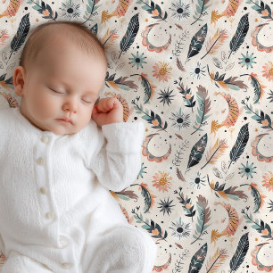 Elegant boho pastel colors feathers neutral baby blanket